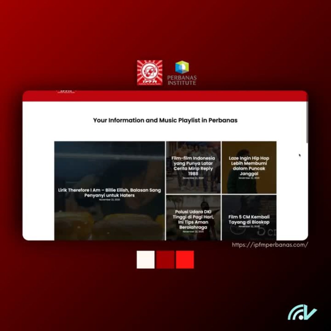 website perbanas institute, portfolio dari vizual web project